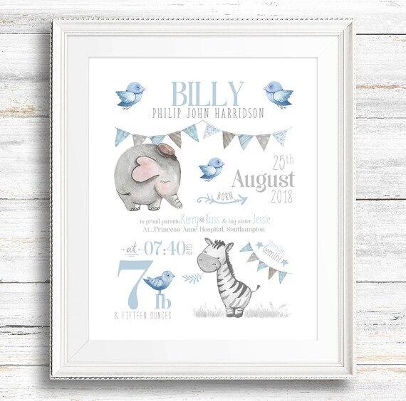 baby announcement prints