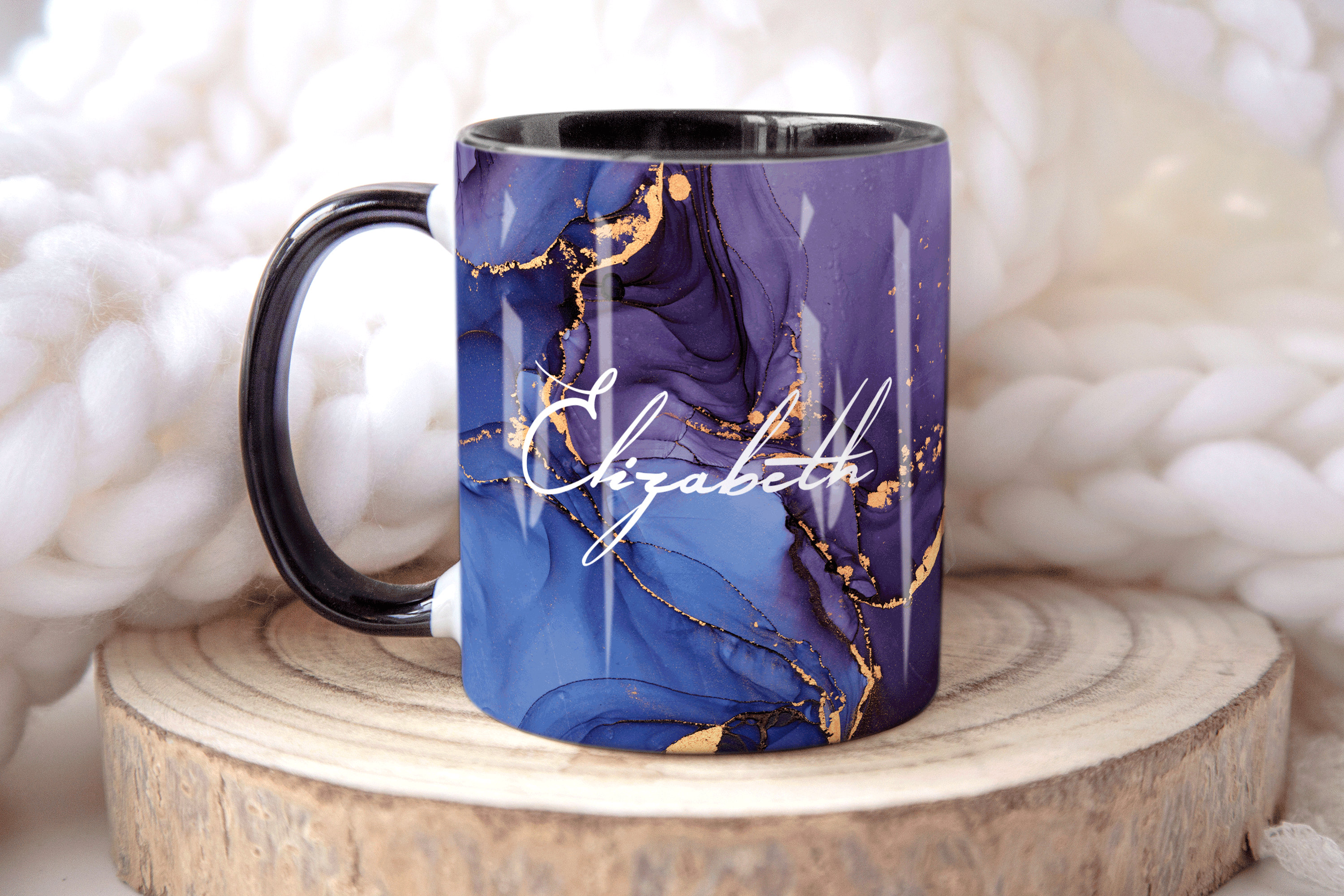 Purple Marble Mug, Personalised Mug, Custom Name Cup, Coffee Tea Cup Gift  for Her, Valentines Gift for Her Him, Sister Mum Birthday Gift 