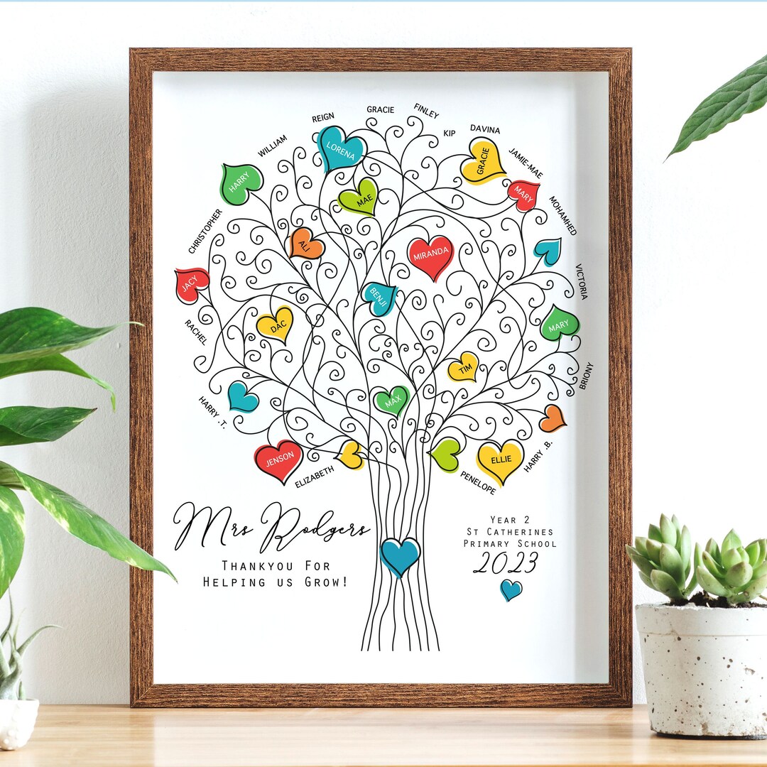 Personalised Teacher Thank You Gift, School Leaving Gift, End of Term ...
