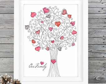 Gepersonaliseerde stamboom, cadeau familieverjaardag, cadeau stamboom, huwelijkscadeau housewarming, verjaardagscadeau moeder, Moederdagcadeau moeder cadeau