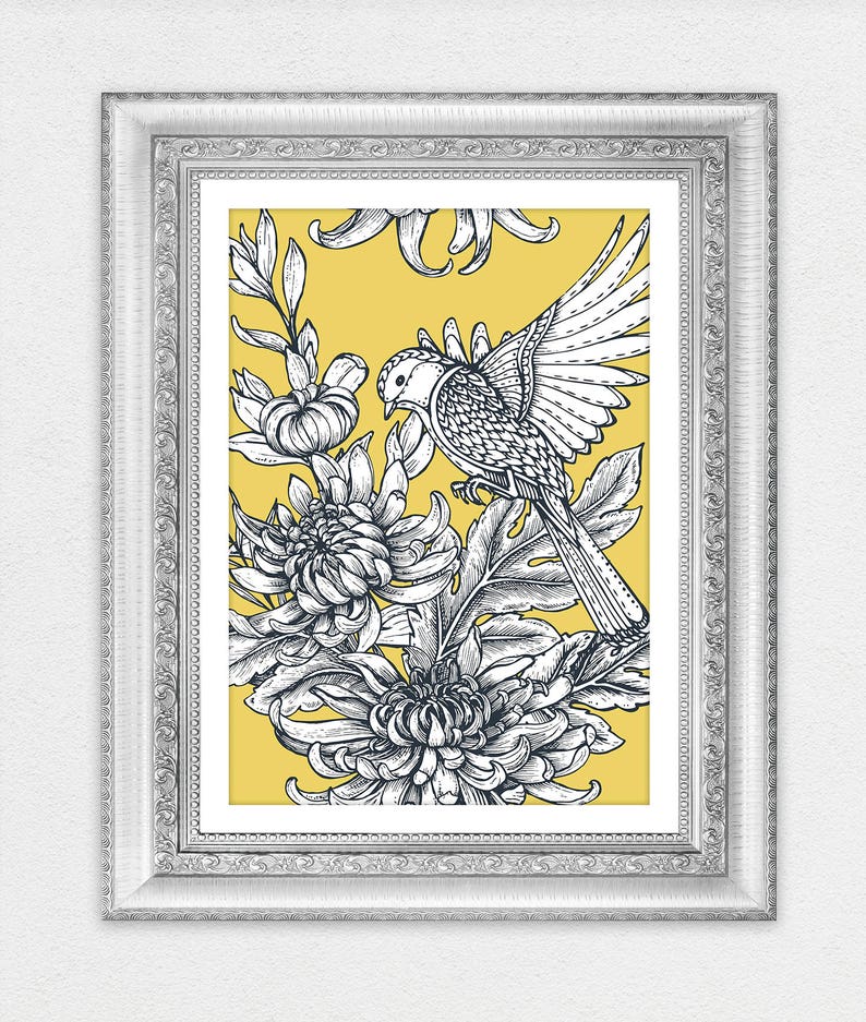 Set of 3 Mustard Yellow Decor Yellow Wall Art Yellow Grey Etsy UK