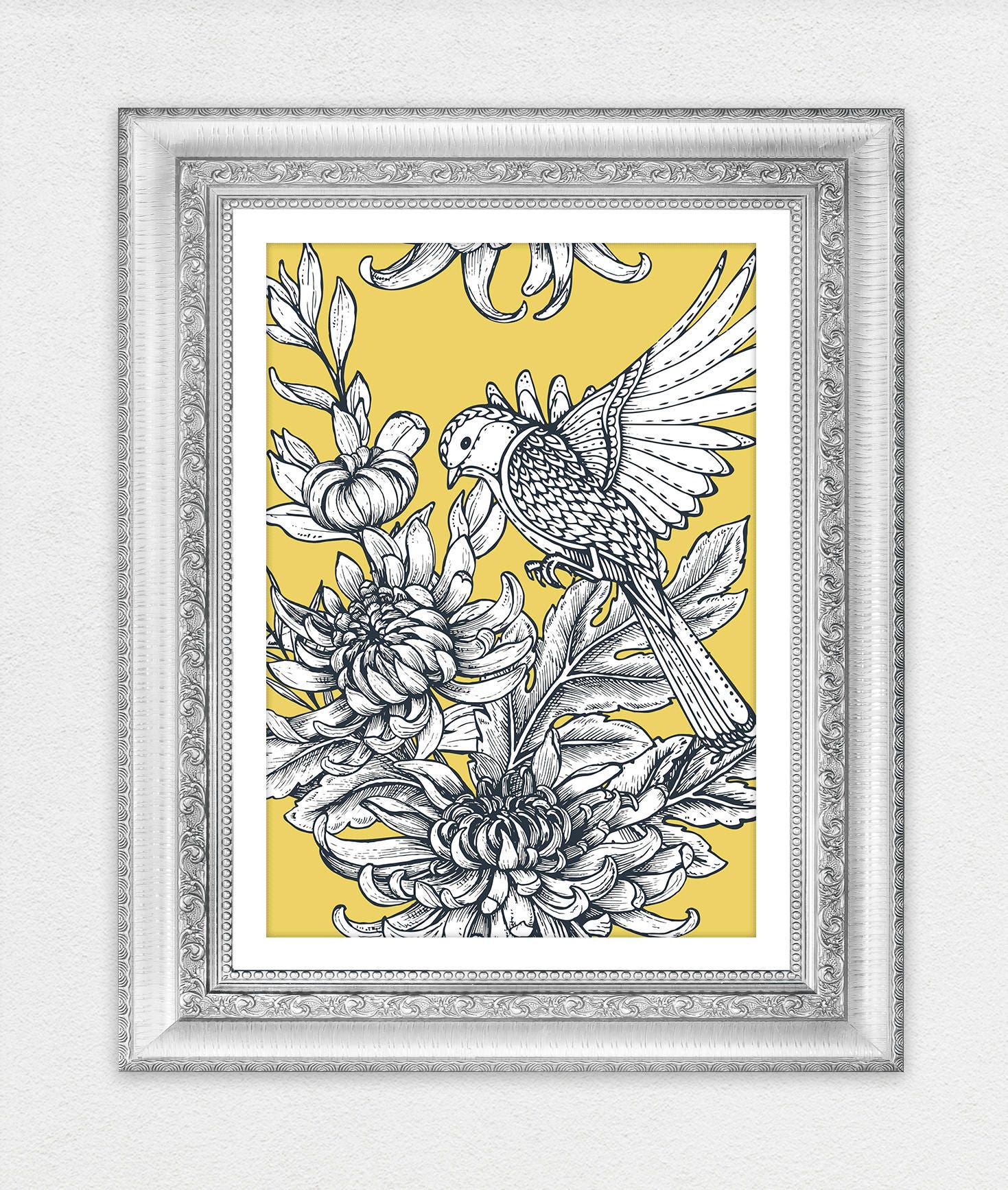 Set of 3 Mustard Yellow Decor, Yellow Wall Art, Yellow Grey Wall Art ...