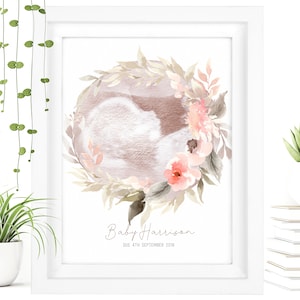 FRAMED Watercolour Baby Scan Print Art, Baby Scan Frame, Baby Shower Gift, Ultrasound Scan Gift, Baby Scan Photo, Mothers Day Gift From Bump