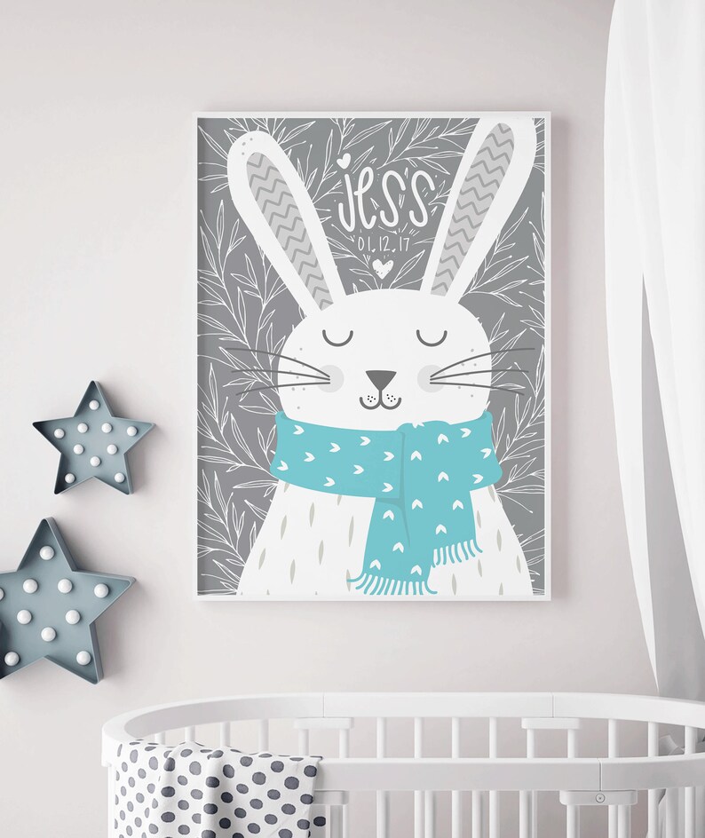 Personalised Name Print Woodland Wall Art Woodland Nursery Etsy