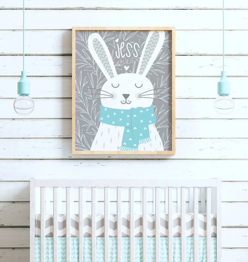 Personalised Name Print Woodland Wall Art Woodland Nursery Etsy