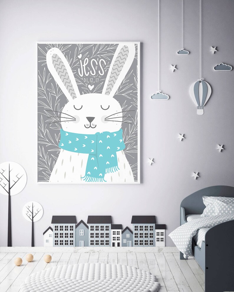 Personalised Name Print Woodland Wall Art Woodland Nursery Etsy