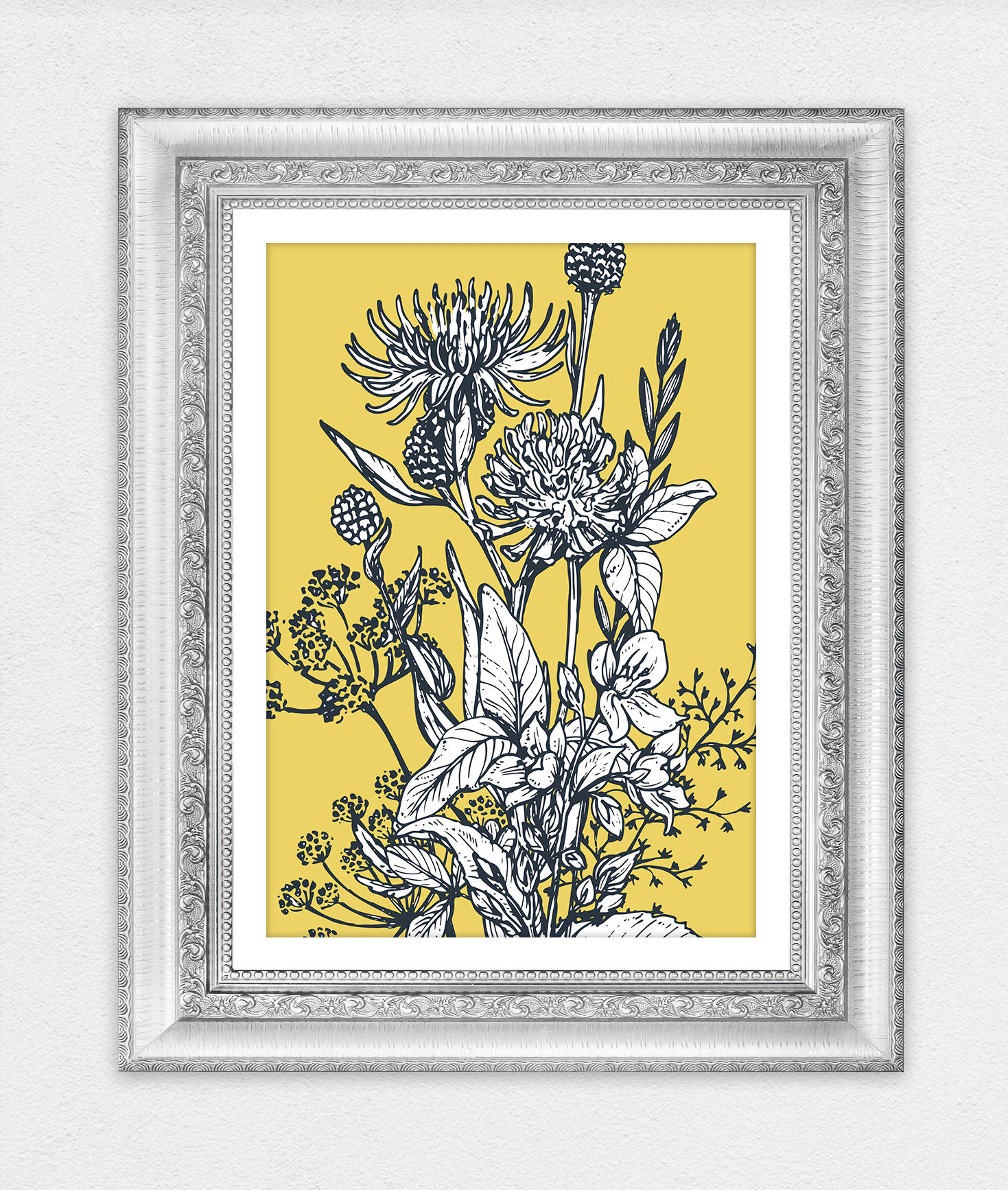 Set of 3 Mustard Yellow Decor, Yellow Wall Art, Yellow Grey Wall Art ...