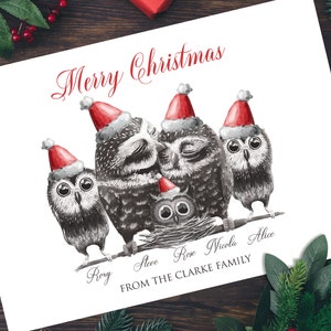 Pakje gepersonaliseerde kerstkaarten, aangepaste kerstkaarten, familiekerstkaarten, familieportret-kerstkaarten, vakantiefamiliekaarten