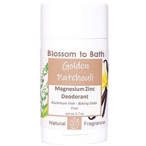 Golden Patchouli Magnesium Zinc Deodorant - Natural, Baking Soda Free, Sensitive Skin (2.7 Ounce)
