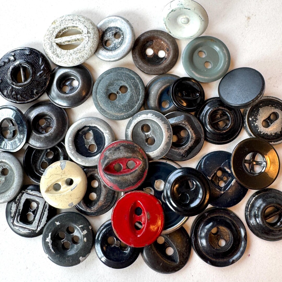 Vintage Steel Work Buttons Set Pf 40+ Multicolor - Etsy Australia
