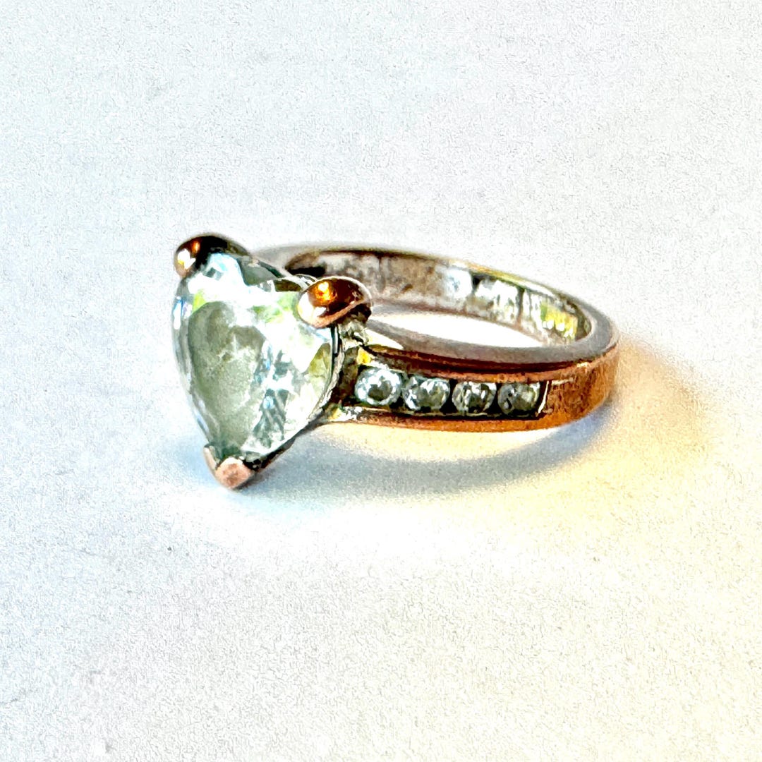 EDCO Ring Size 6, Vintage Crystal Heart, See Video - Etsy