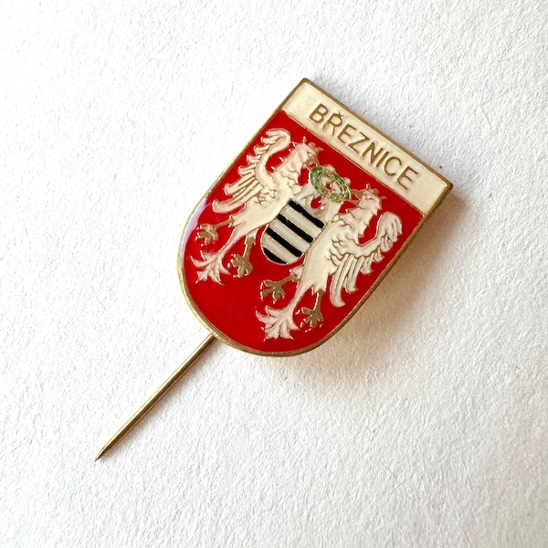 Breznice Czech Pin, Coat of Arms Brooch
