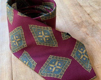 Landon's Medallion Silk Tie, Nebraska, vintage necktie