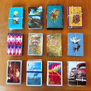 Elige una baraja de cartas, A-L, vintage