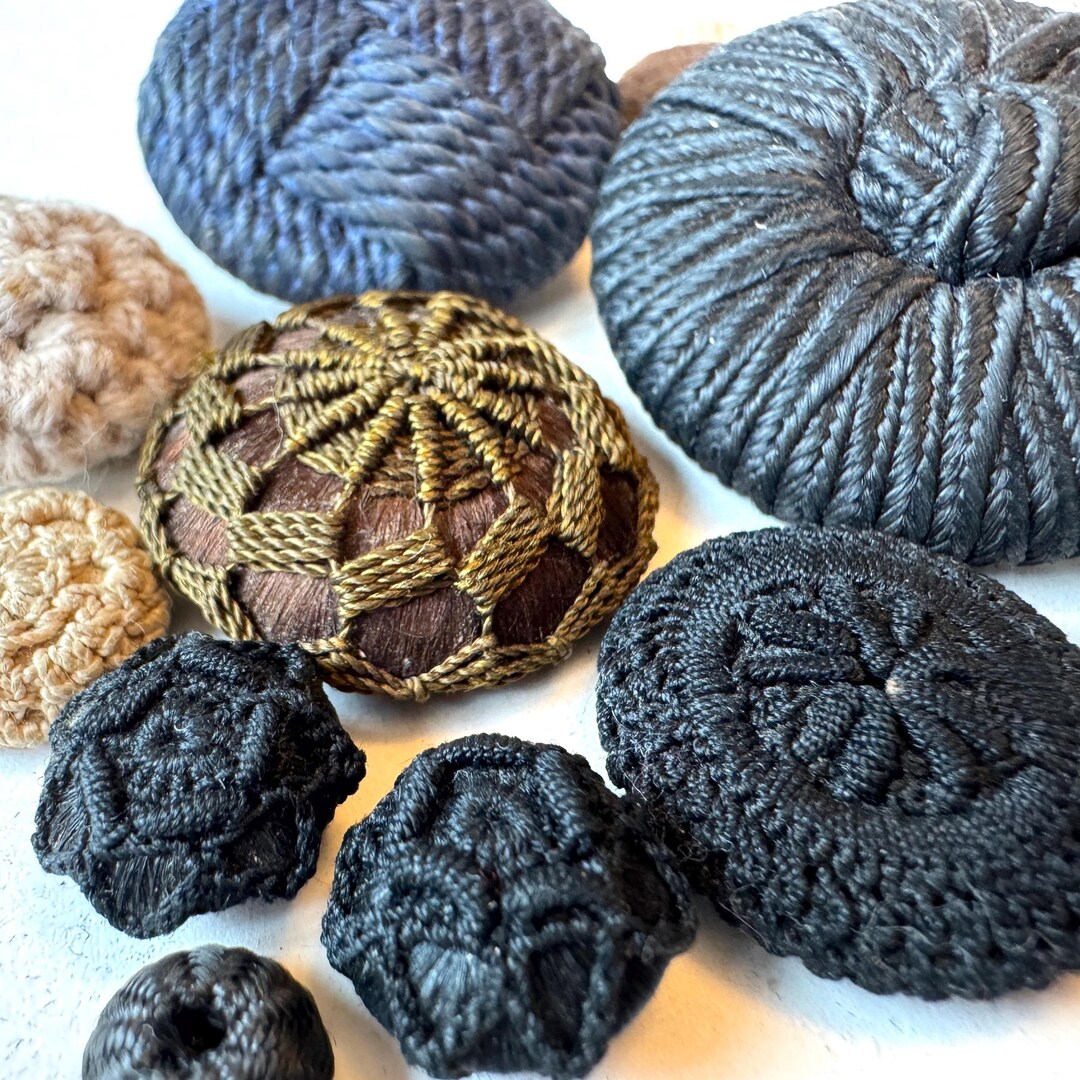 Vintage Buttons, String Woven Crochet - Etsy