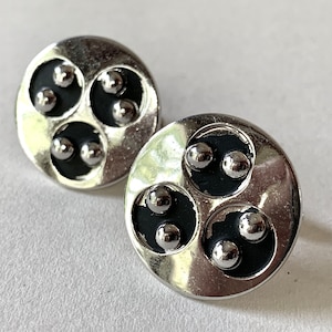 Swank Cufflinks, men&#39;s vintage, silver and black