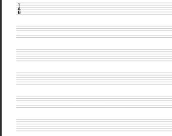 Guitar Tab ~ Printable 8-1/2 x 11 sheet