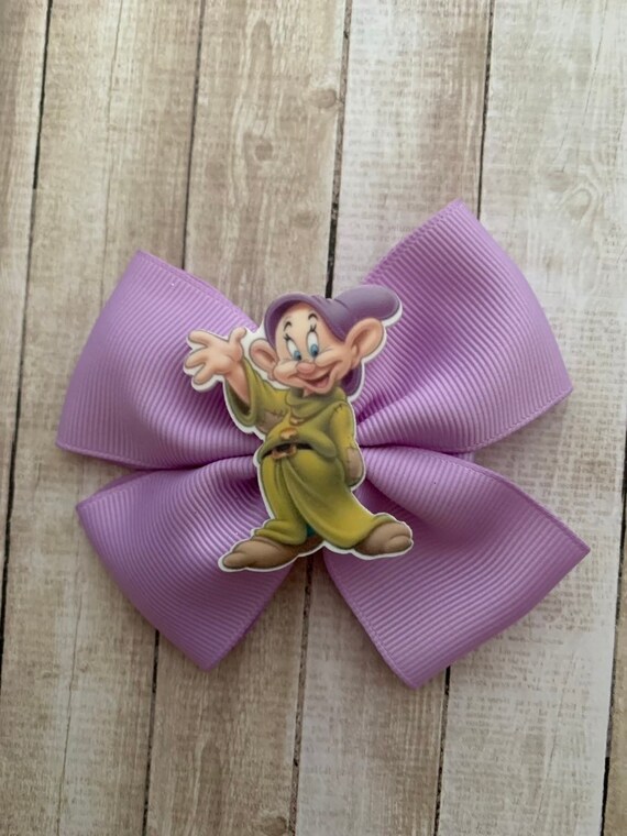 Dwarf Hair Bow Purple Hair Bow Snow White Hair Bow Etsy