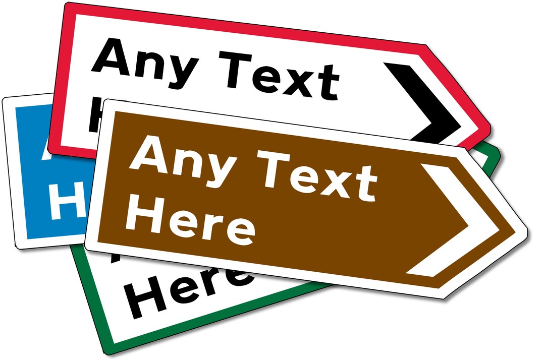 Personalised Aluminium Metal Road Direction Style Sign - Various ...