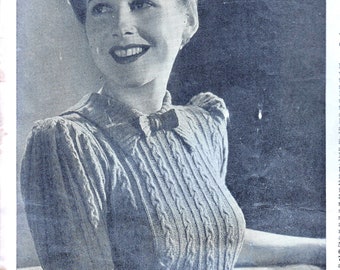 Seltene Vintage Strickanleitungen für Damen, 1940er Mode, gesamtes Heft