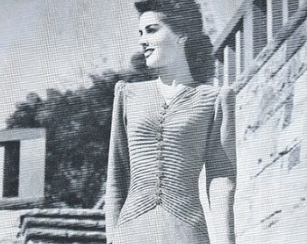 Multiple knitting patterns - entire book of 12 x 1940s knits for women, knitted dresses, skirts and jackets,  sizing up to 44" bust