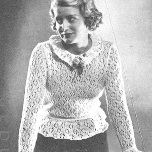 Antique knitting and crochet patterns in PDF, 23 patterns of 1930s designs, jumpers, cardigans, pullovers, hat, jacket, rare and collectable