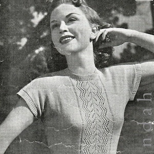 Complete book of 1940s women's knit patterns, 7 patterns, sweet lacy tops, summer knitwear, retro bombshell, rockabilly cardigan