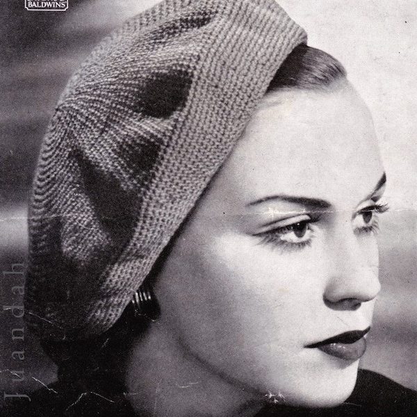 10 x 1950s women's hats, berets, scarves and caps, PDF vintage patterns, crochet and knitting, headwear, stole, skating, cloches, neckwear