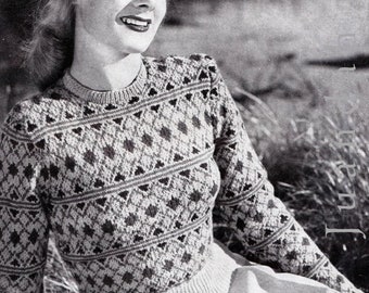 Entire PDF book of family knitting patterns, 15 patterns, men's and women's knits, 1940s, jacket, skirt cardigan, sweater, vest