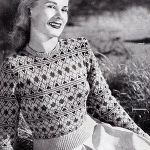 Entire PDF book of family knitting patterns, 15 patterns, men's and women's knits, 1940s, jacket, skirt cardigan, sweater, vest