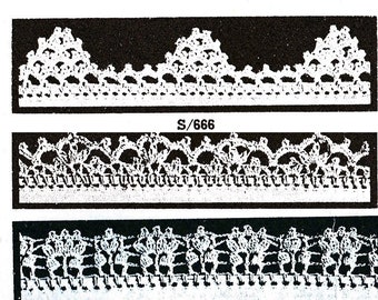 Book of vintage crochet edgings, 1940s PDF patterns, 88 designs, edgings for clothing, homewares, accessories
