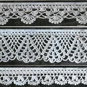 Entire book of vintage crochet edgings, 1940s PDF patterns, 47 designs, edgings for clothing, homewares, accessories, rare and collectable