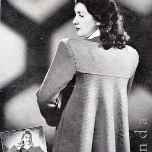 ヴィンテージ編み物パターン、1940 年代のファッション、女性用ニット、7 つの編み物パターン、戦時中のファッション、スウィング ジャケット、カーディガン、コート