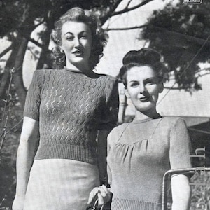 Book of vintage 1940s women&#39;s knitting patterns, 9 women&#39;s tops, jackets, wartime fashion, dress, summer top, wiggle rare collector&#39;s item