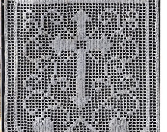 Vintage crochet pattern book, 1950s crochet edgings, crochet pattern, instant download, altar cloth, communion, filet border, church lace