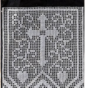 Vintage crochet pattern book, 1950s crochet edgings, crochet pattern, instant download, altar cloth, communion, filet border, church lace