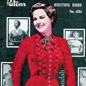 knitting patterns jumpers Scandinavian Scottish tops 10 x 1950s women/'s knits PDF Fair Isle book cardigans instant download