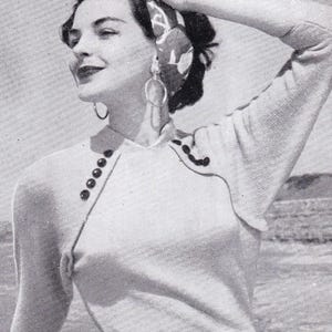 1950年代の女性用トップス編み物本、ユニークなデザイン