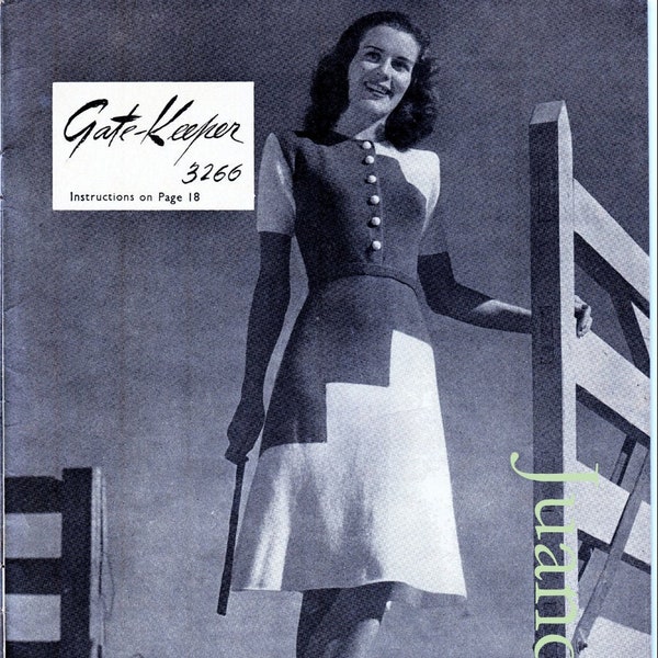 Digital knitting patterns - entire book of 11 x 1940s knits for women, knitted dresses, skirts and jackets, unique styles