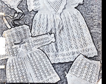 PDF book of 1930s baby knits, 4 baby sets or layettes and other pieces