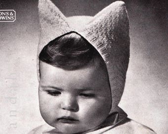 Libro completo de 12 patrones de punto para bebés vintage, patrones en PDF de los años 50, prendas de punto para niños pequeños, cárdigan, gorro de duendecillo, chaqueta de matiné