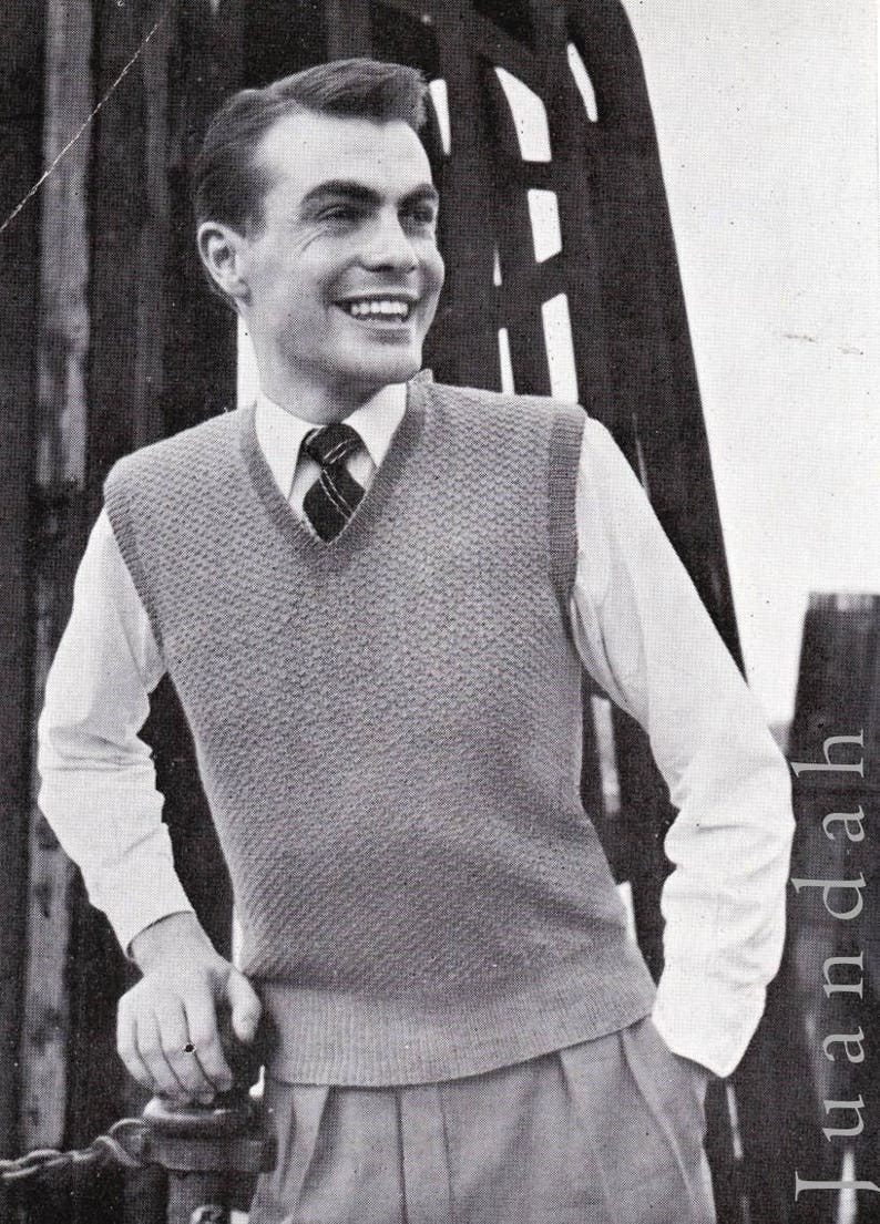 Entire Book of Vintage Men's Knits, 9 Knitting Patterns, Instant ...