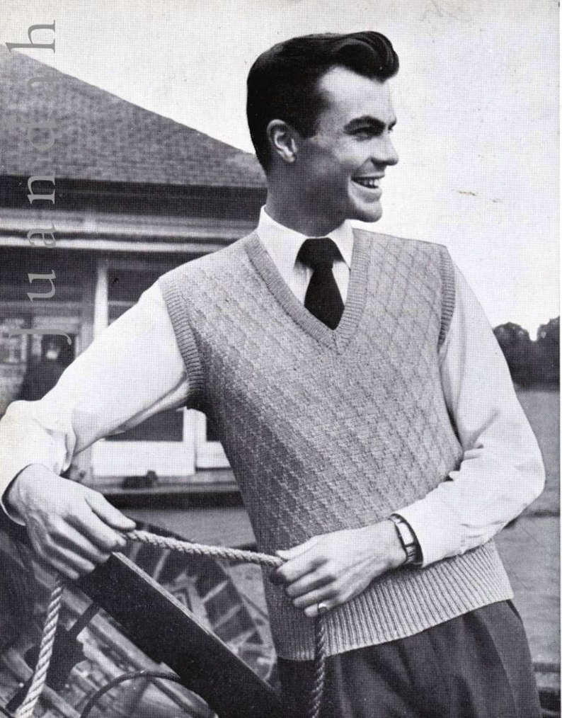 Entire Book of Vintage Men's Knits, 9 Knitting Patterns, Instant ...