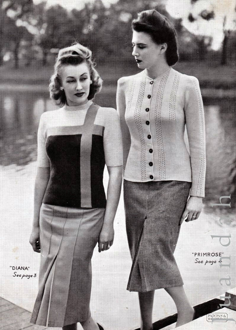 特別オファー Women's 1940s Vintage of Book Knitting Women's 8 Patterns, トップス