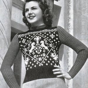PDF Fair Isle-boek, breipatronen, 10 x jaren 1950 damesbreisels, instant download, vesten, tops, truien, Schots, Scandinavisch