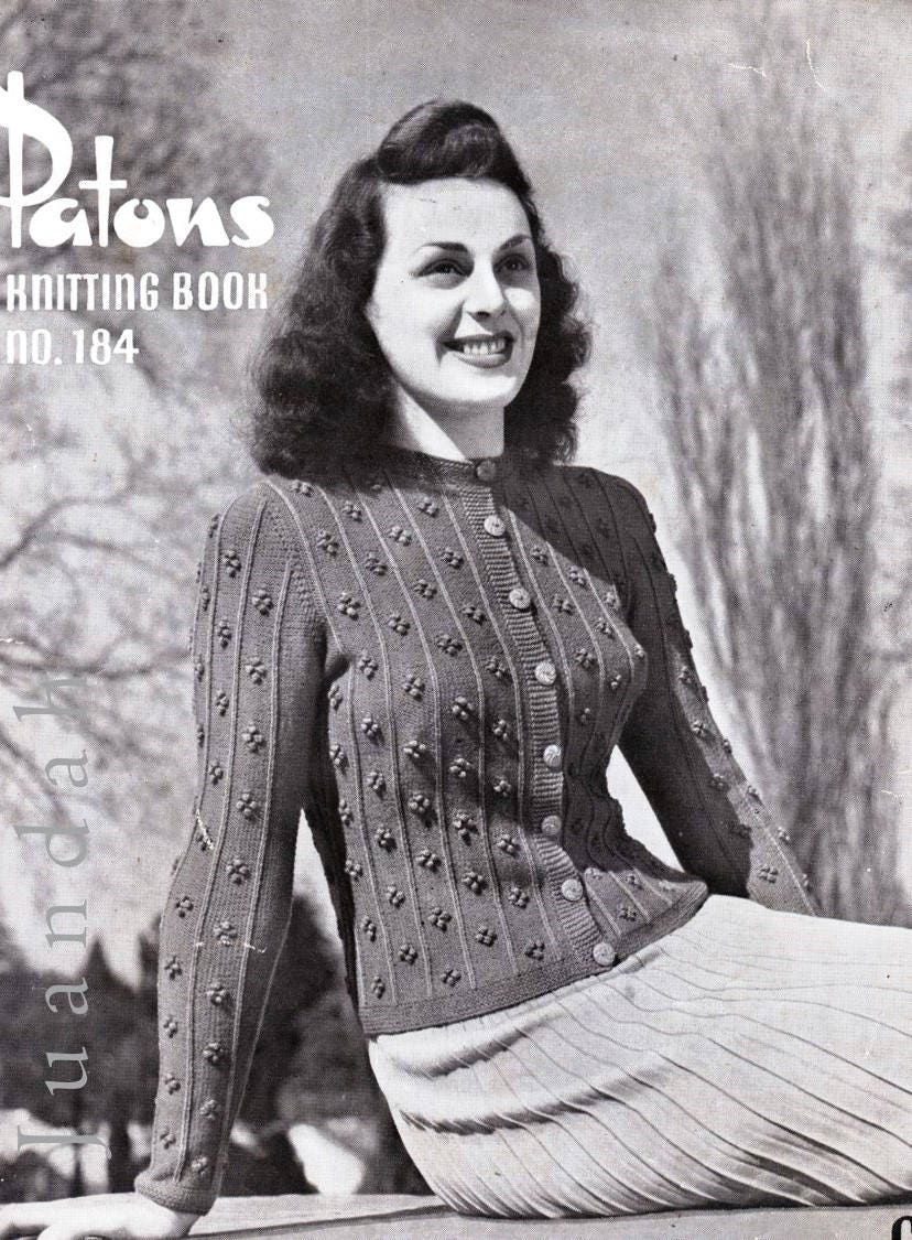 Book of Vintage 1940s Women's Knitting Patterns 8 - Etsy