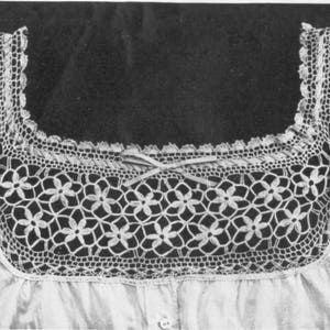 PDF antique crochet patterns, corset and nightgown yokes, filet crochet designs, lingerie patterns, crocheted collars, handmade lace designs