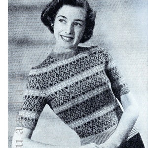 PDF Fair Isle twin set patterns for women, 4 different designs, Scottish knits, Scandinavian knits