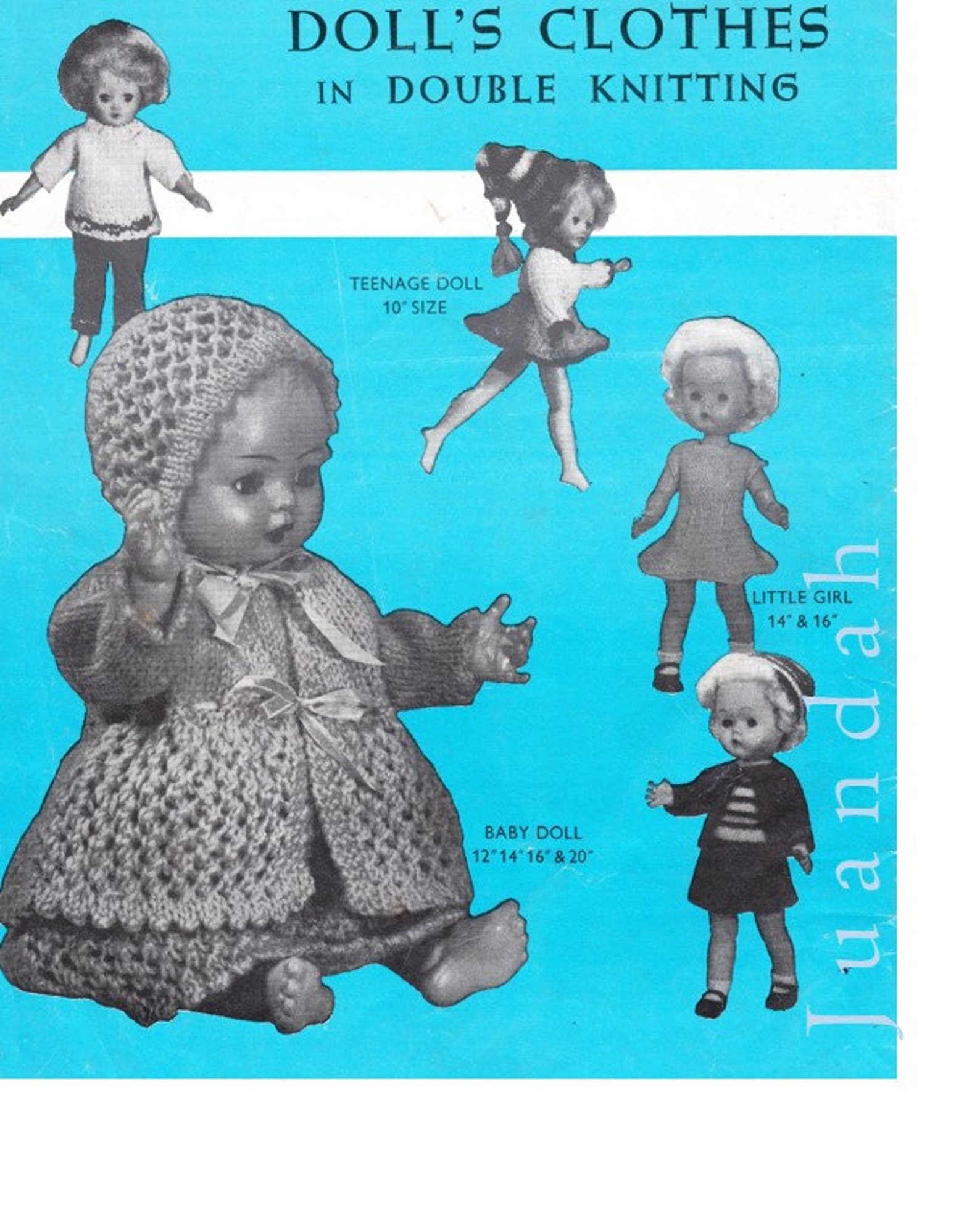Book of Knitted Dolls' Clothes Patterns, 3 Complete Outfits, 23 Pieces to Knit, for 10 to 20