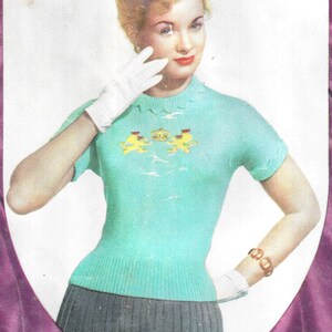 Rare vintage knitting patterns, 1950s fashion, royal themes, entire PDF book image 3